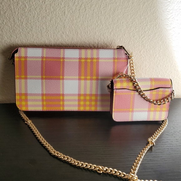 Coach Poppy Crossbody With Card Case With Garden Plaid Print - Picture 10 of 15